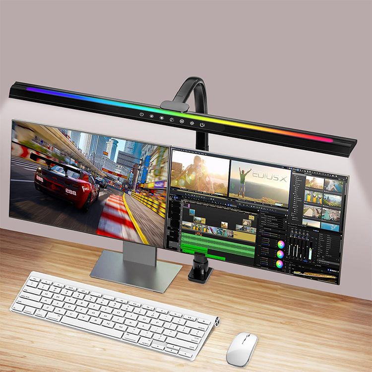 Lámpara de escritorio 2 en 1 con luz ambiental RGB