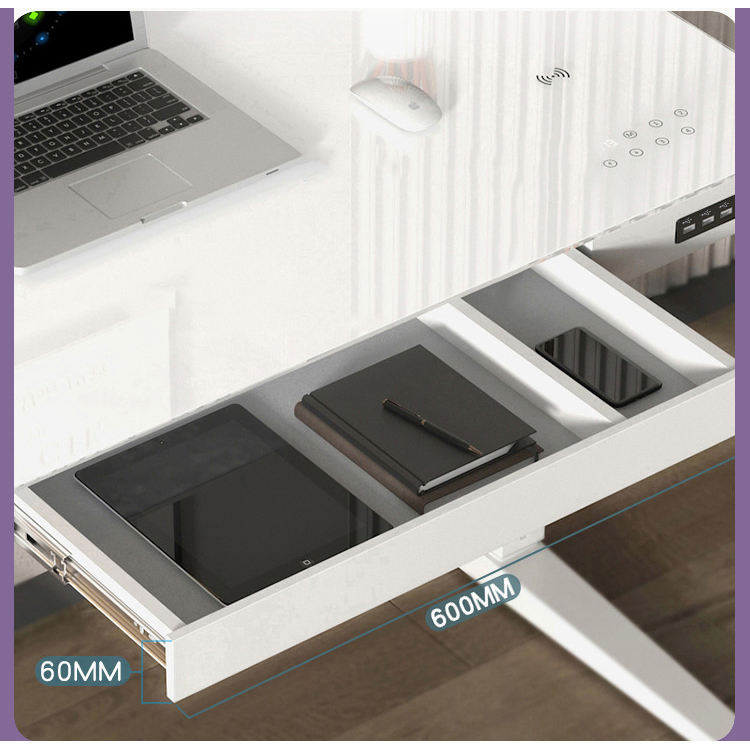 Mesa de centro eléctrica multifuncional blanca negra con tapa elevadora con almacenamiento