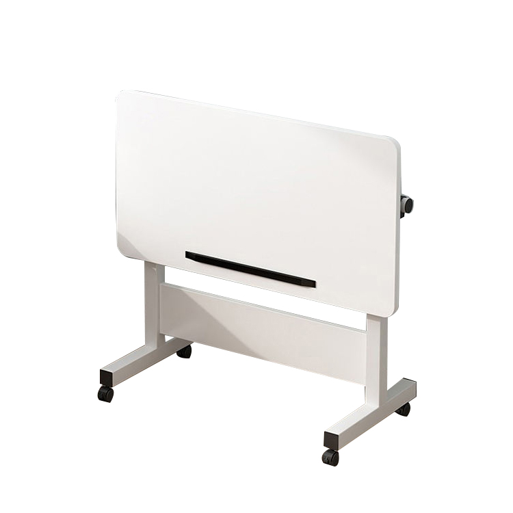 Mesa plegable ajustable manual de madera blanca movible simple de la altura de la estación de trabajo para el hogar