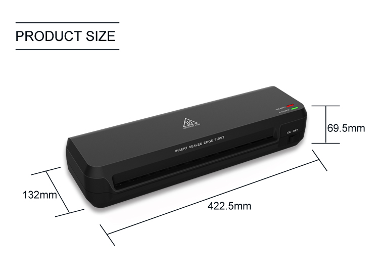 Máquina laminadora de fotos de papel A4 con prensa caliente de calentamiento rápido de 2 rodillos para oficina en casa