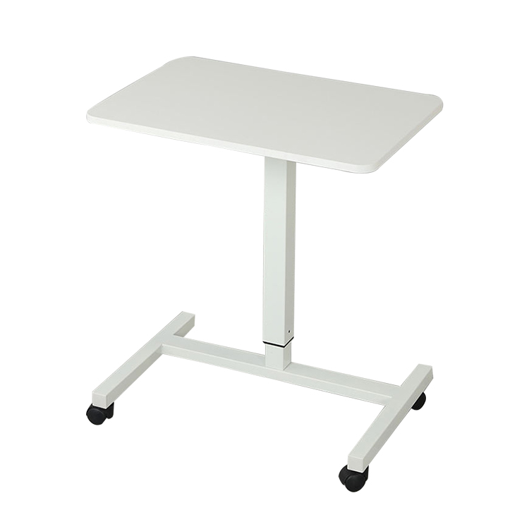 mesa derecha movible de madera blanca ajustable neumática de la columna de los 6ft los 8ft