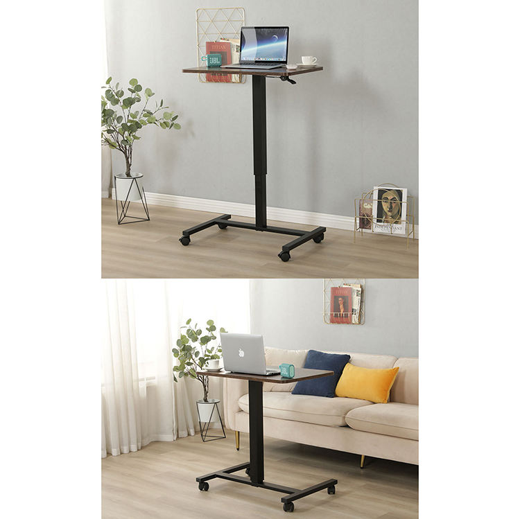 mesa derecha movible de madera blanca ajustable neumática de la columna de los 6ft los 8ft